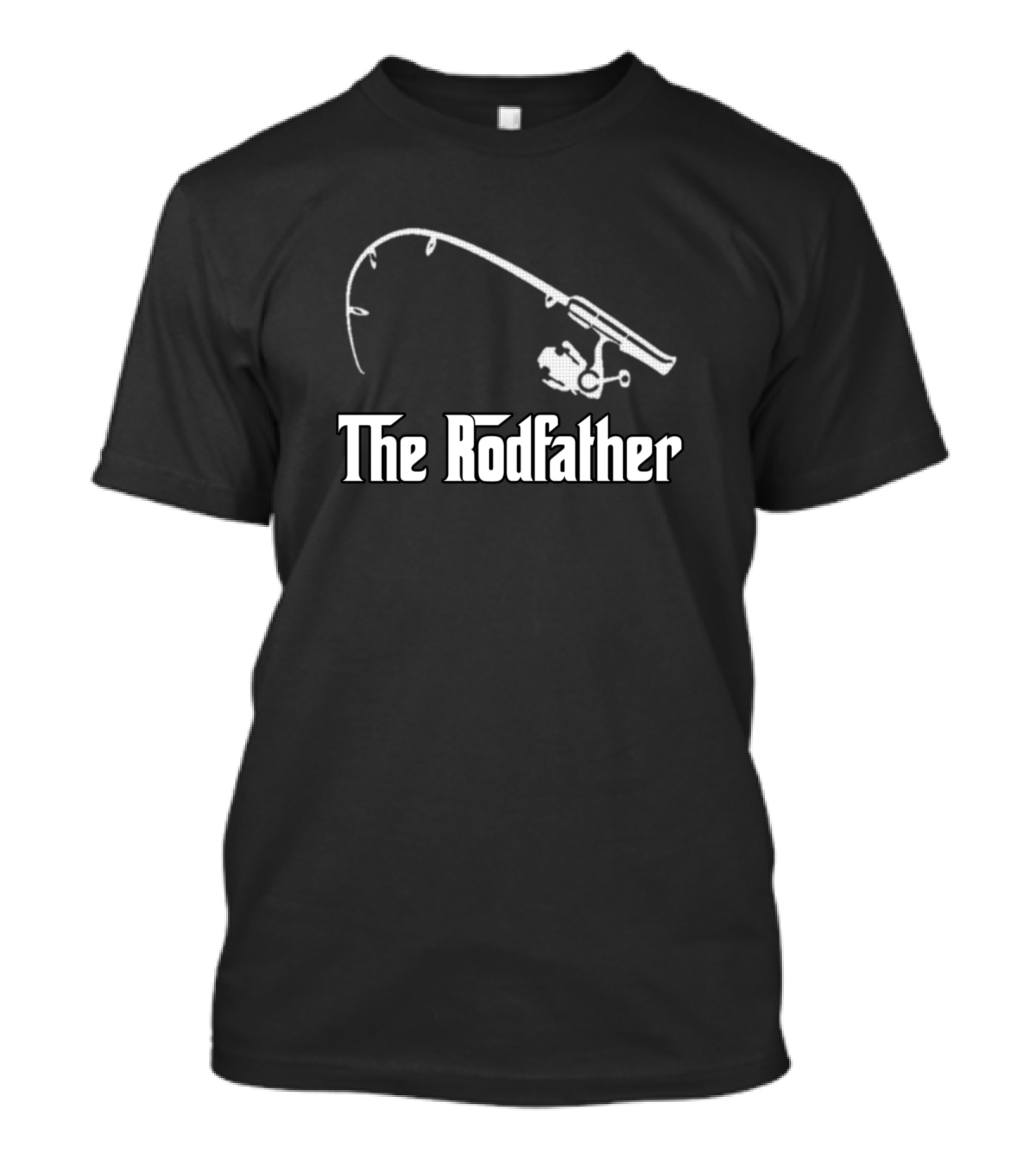 The Rodfather Fishing Rod Typography T-Shirt