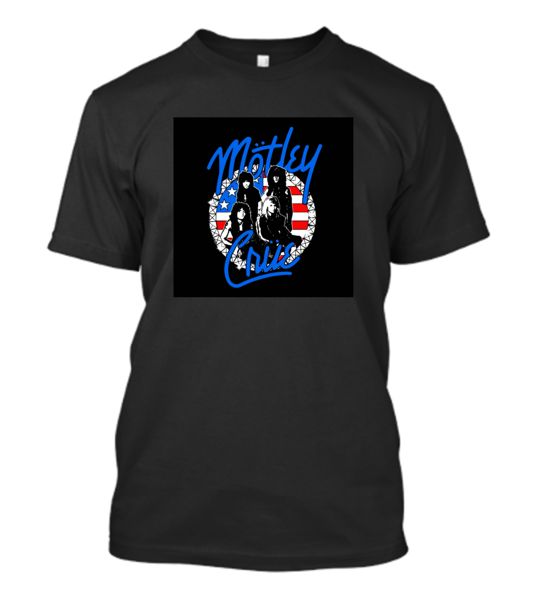 Mötley Crüe American Flag Logo With Band Members T-Shirt