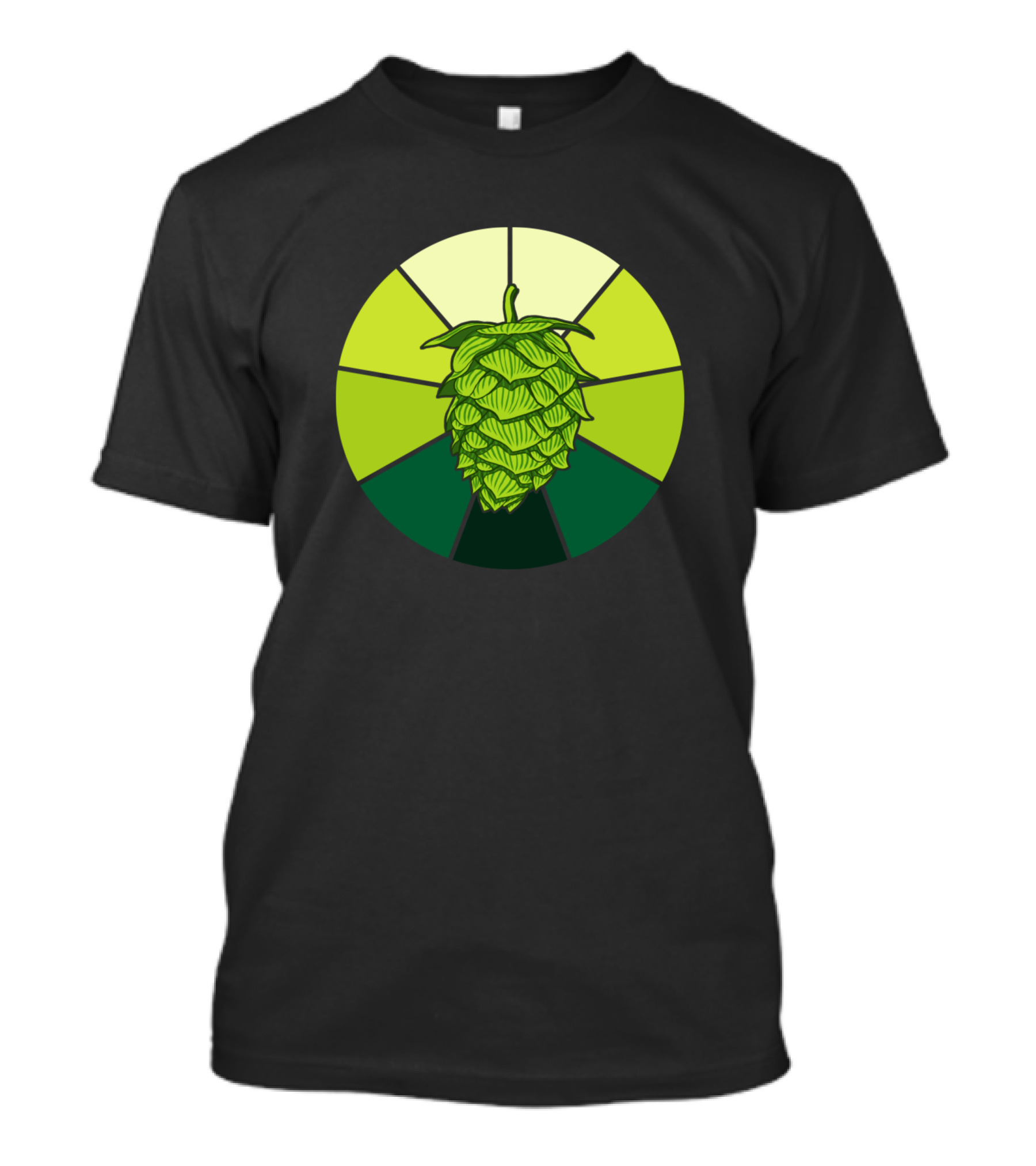 Vintage Green Beer Hop Circle Stained Glass T-Shirt