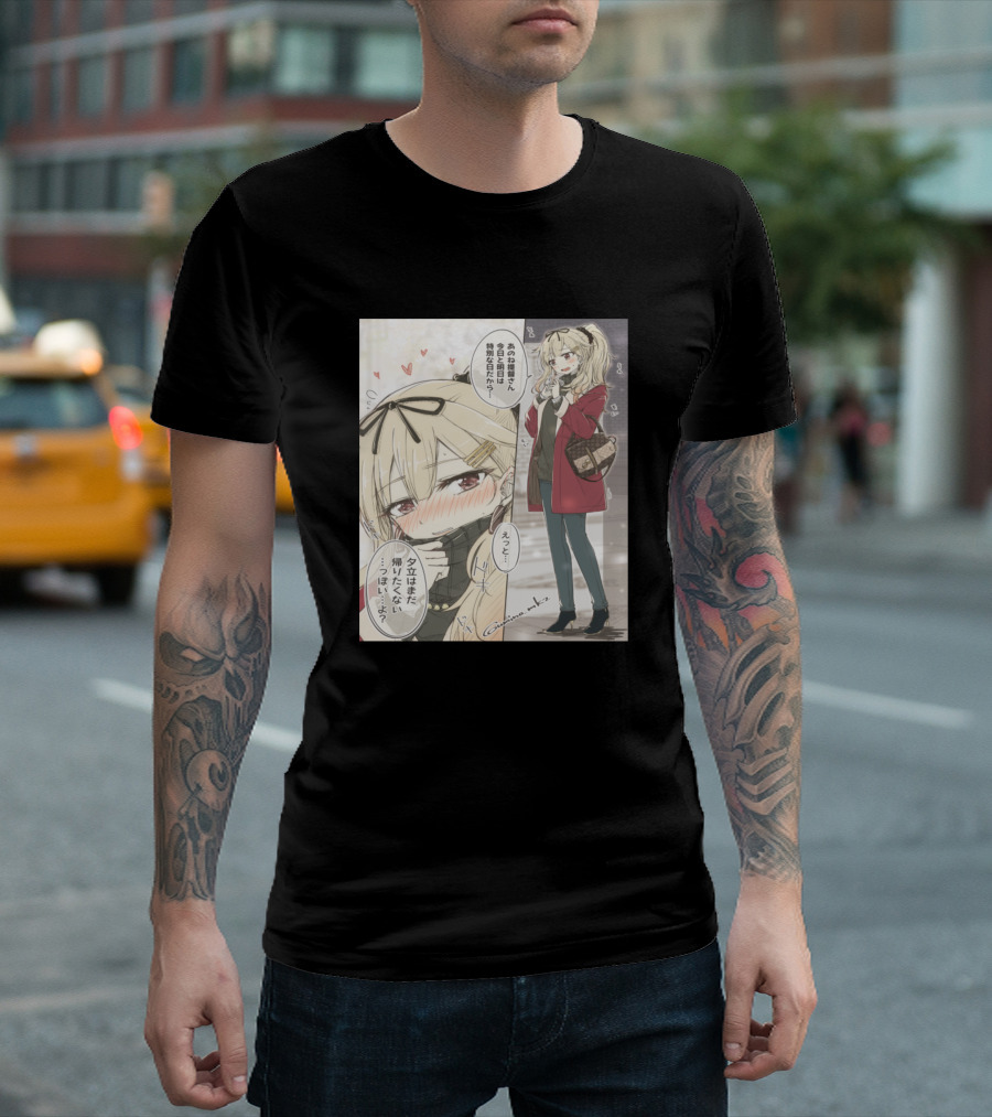 Yuukata Winter Fashion Blonde Anime Character T-Shirt