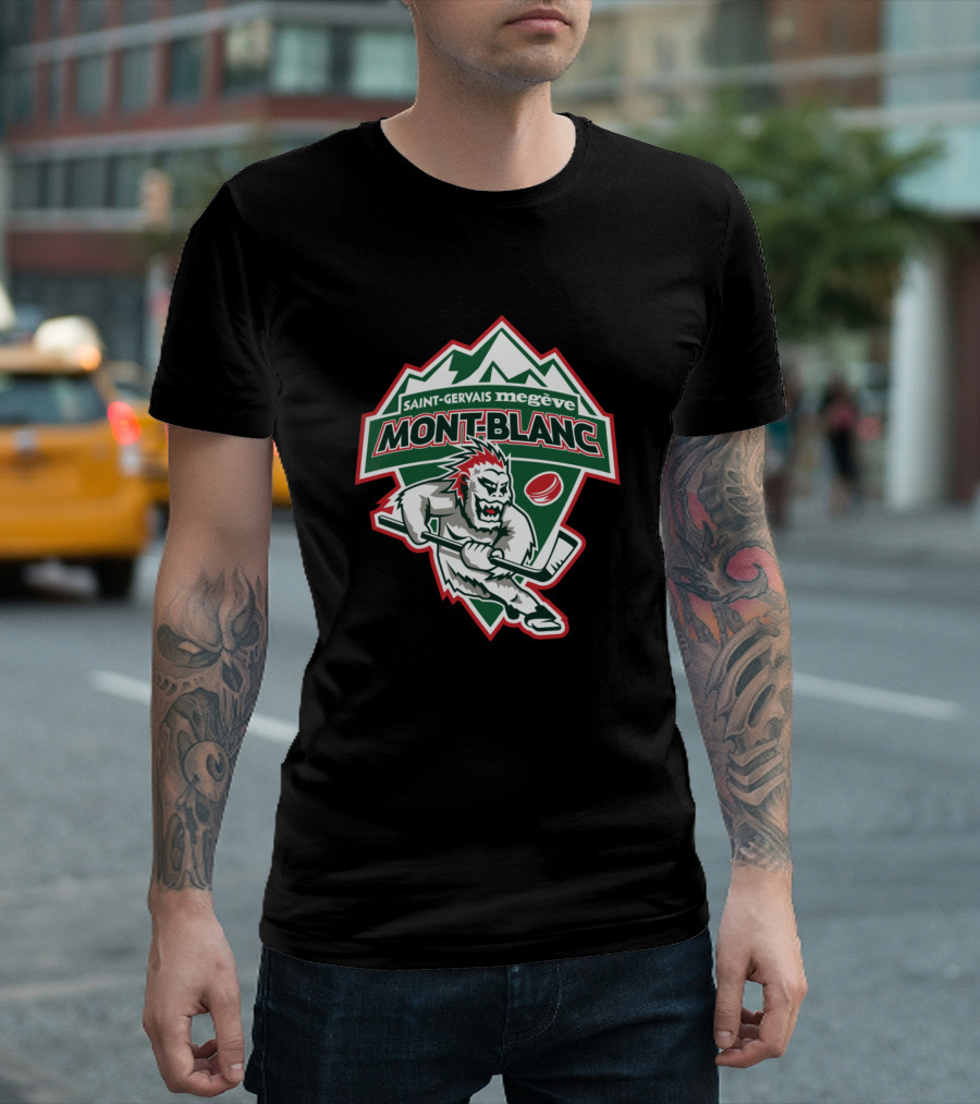 Saint-Gervais Megève Mont-Blanc Hockey Crest T-Shirt