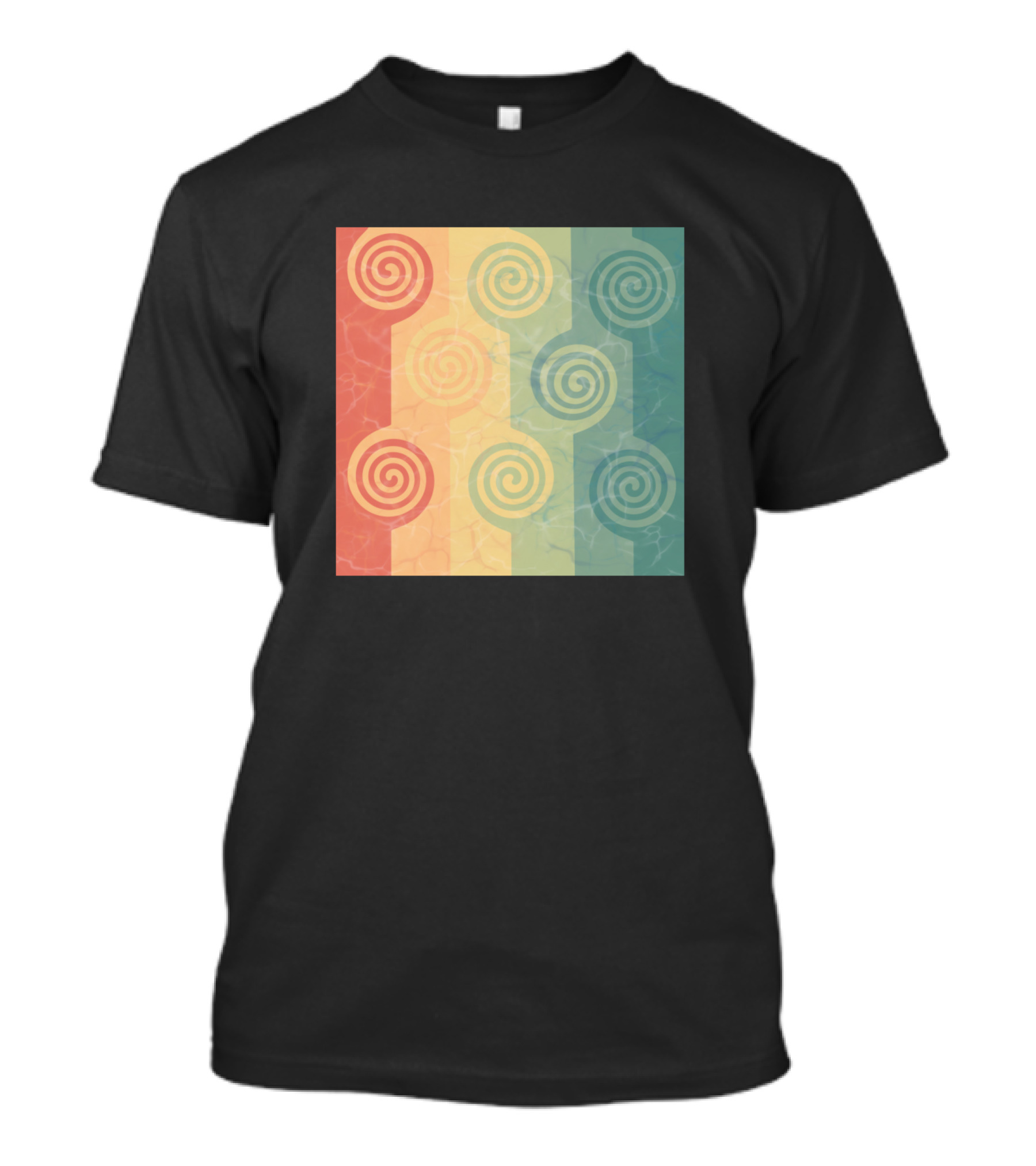 Colourful Swirls Abstract Rainbow T-Shirt