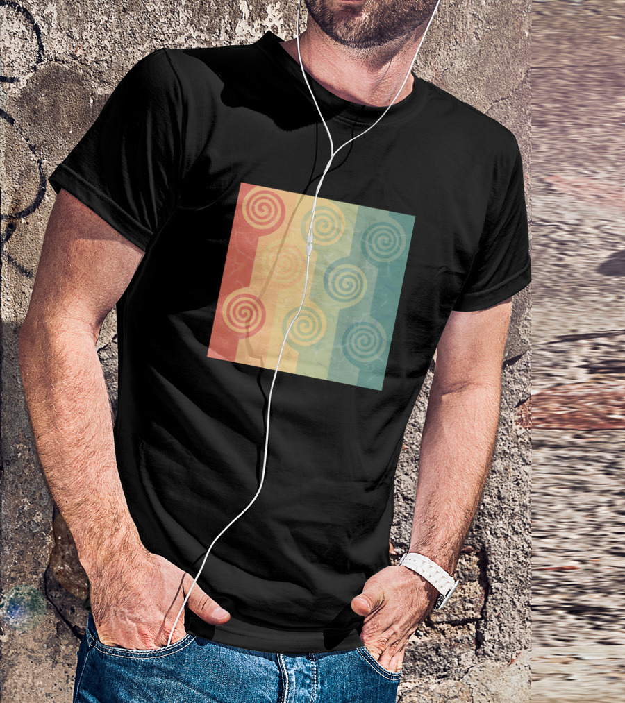 Colourful Swirls Abstract Rainbow T-Shirt