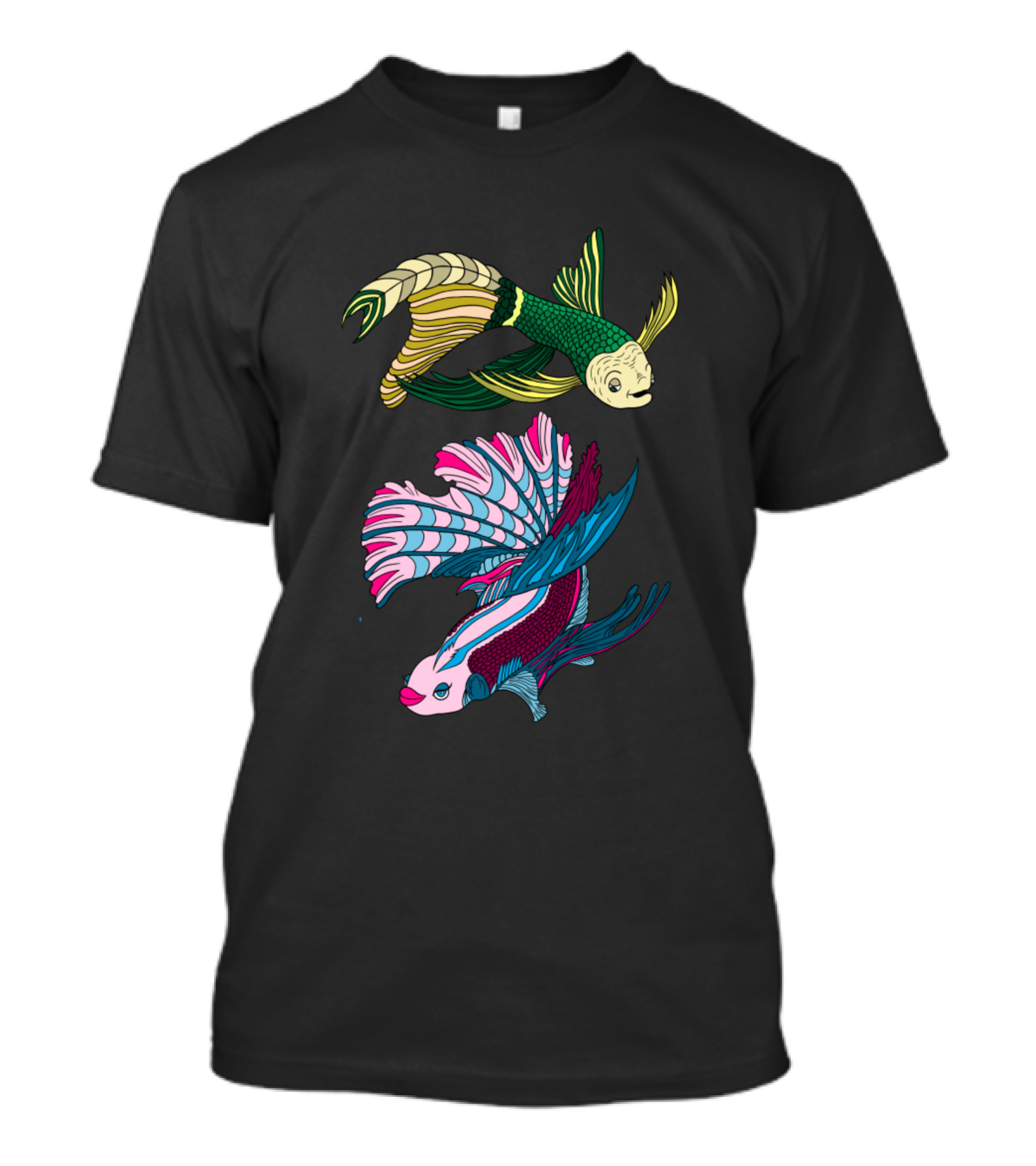Cute Fishes Colorful Betta Fish Pair T-Shirt