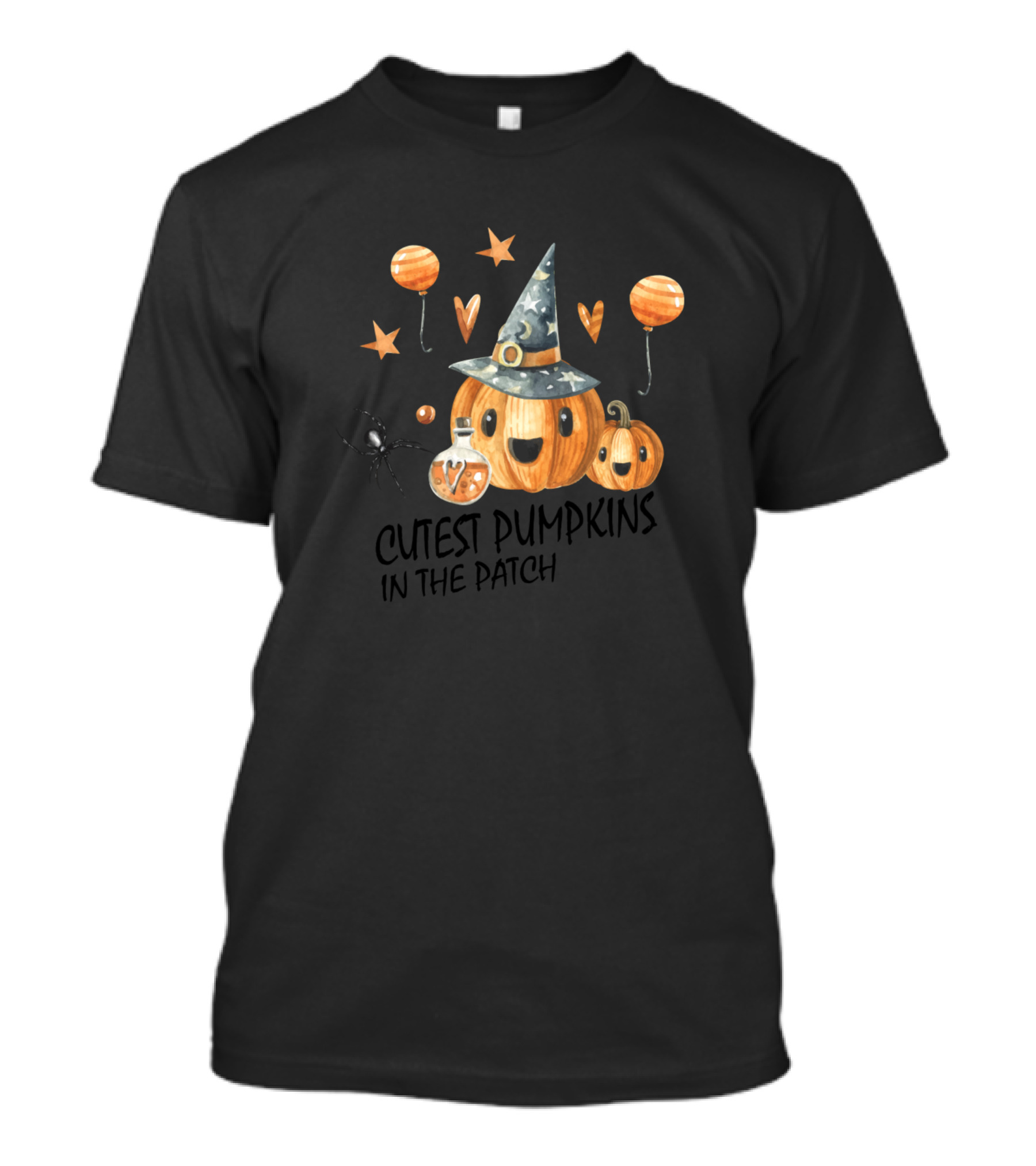 Cutest Pumpkins In The Patch With Witch Hat And Balloons T-Shirt