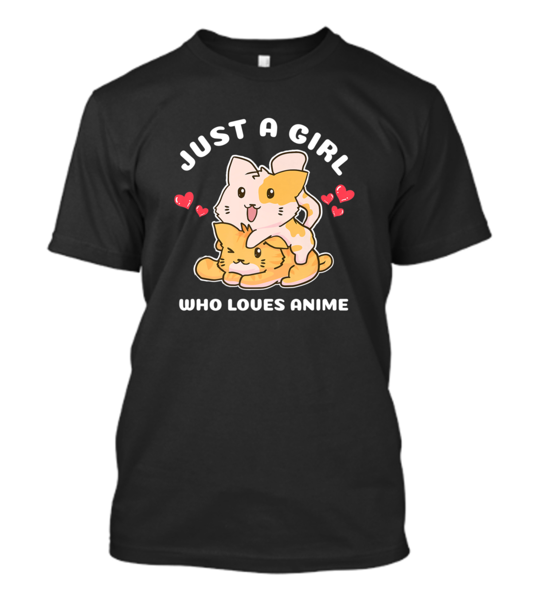 Just A Girl Who Loves Kawaii Cat Neko Anime T-Shirt