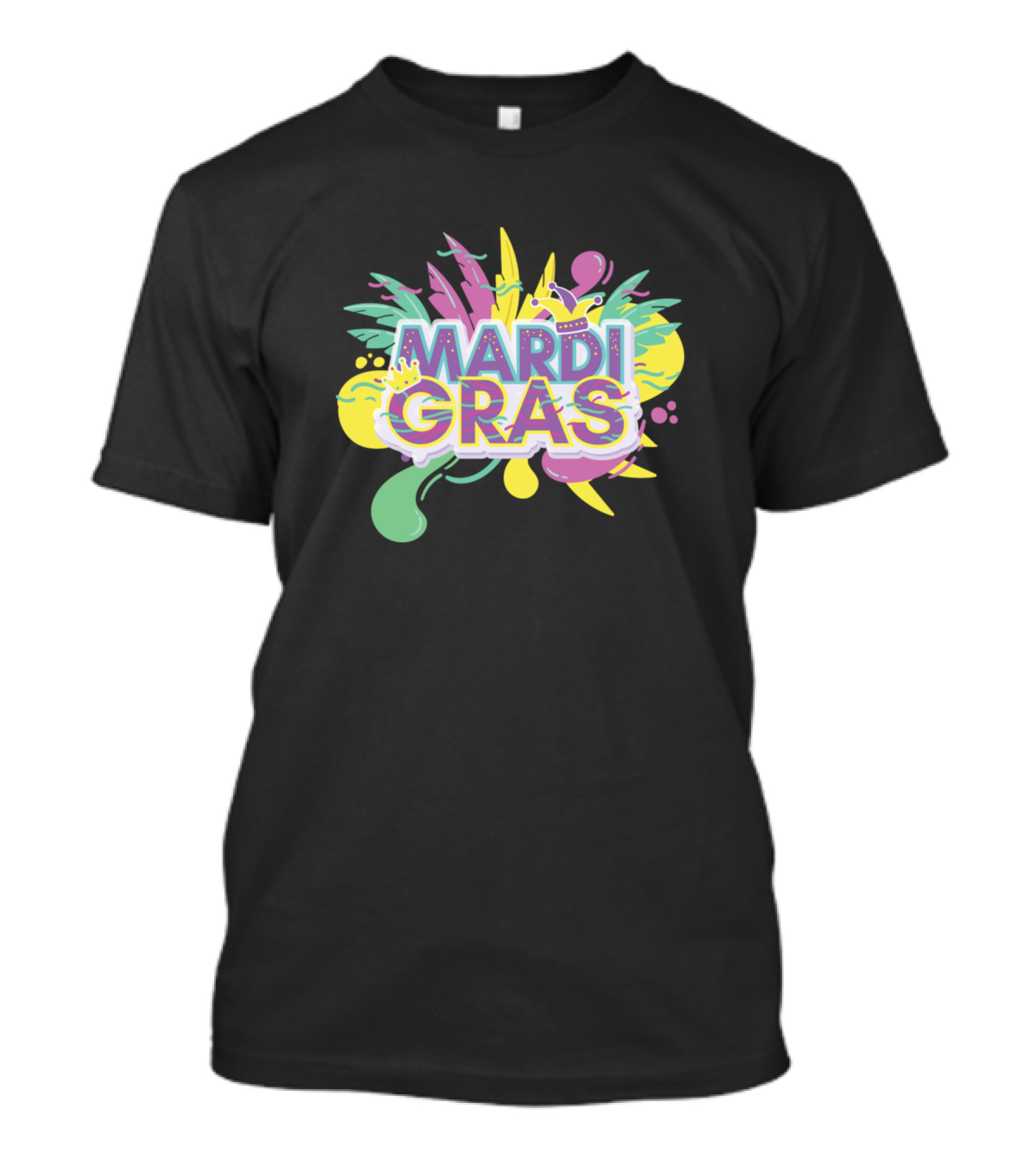 Mardi Gras Colorful Splash Men Kids Fat Tuesday T-Shirt