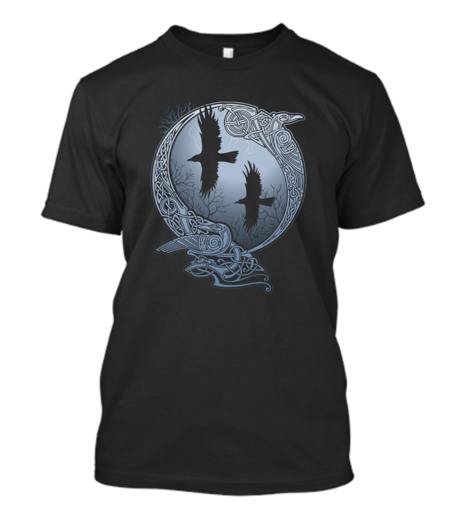 Birds Couple Celtic Circle Ravens T-Shirt