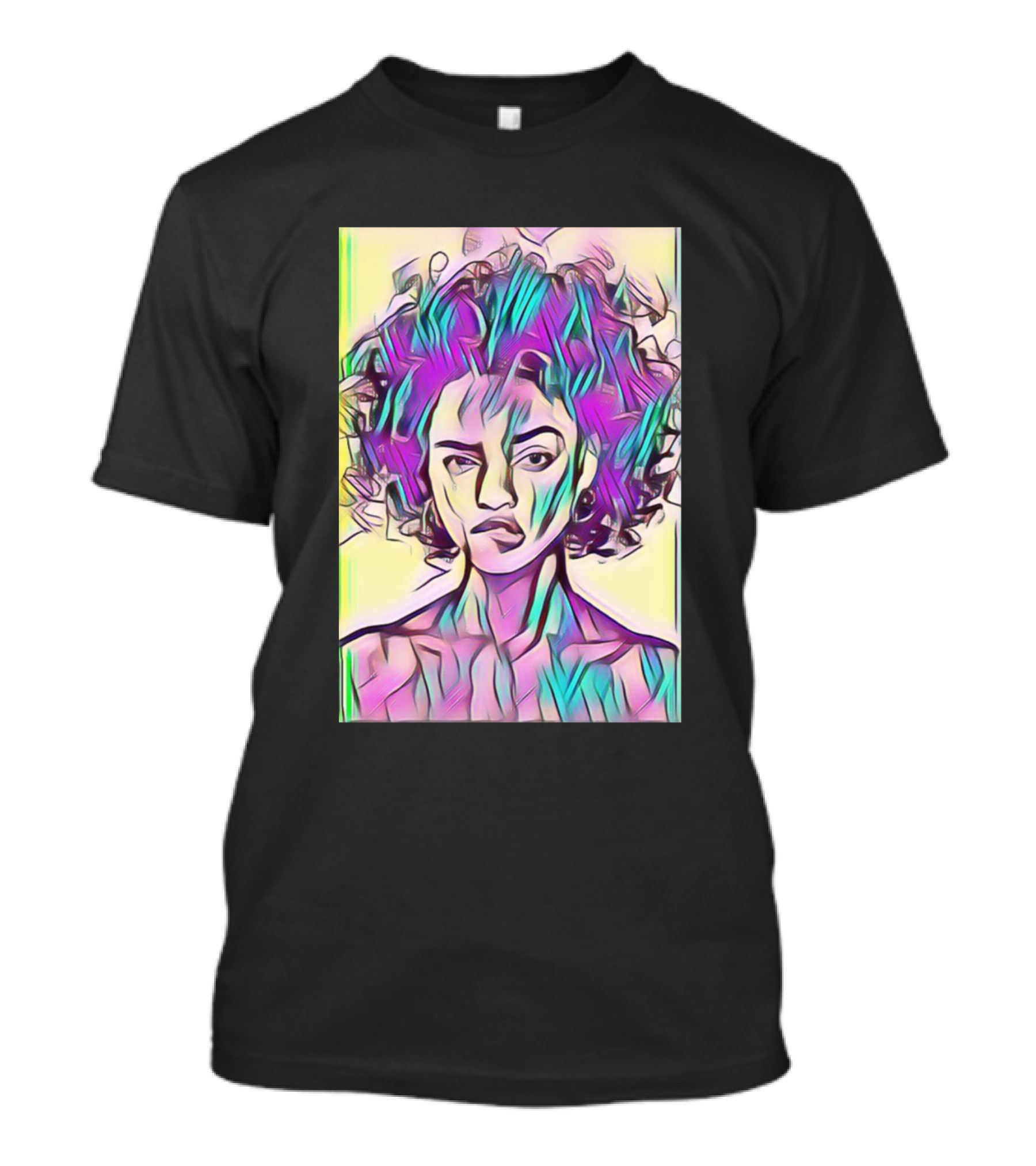 Black Queen Abstract Art Multicolored T-Shirt