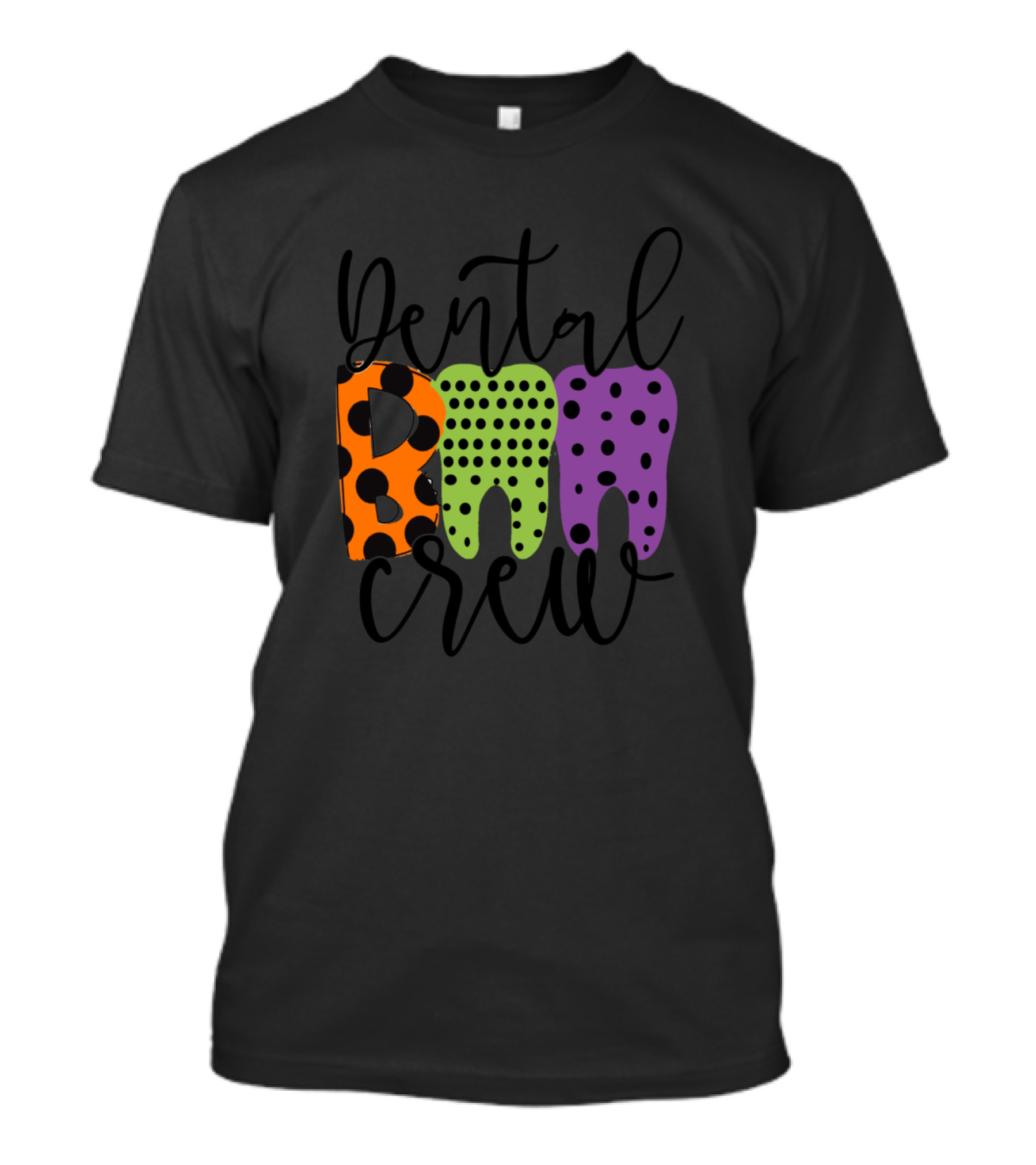 Dental Boo Crew Dentist Halloween Polka Dot Teeth Spooky T-Shirt