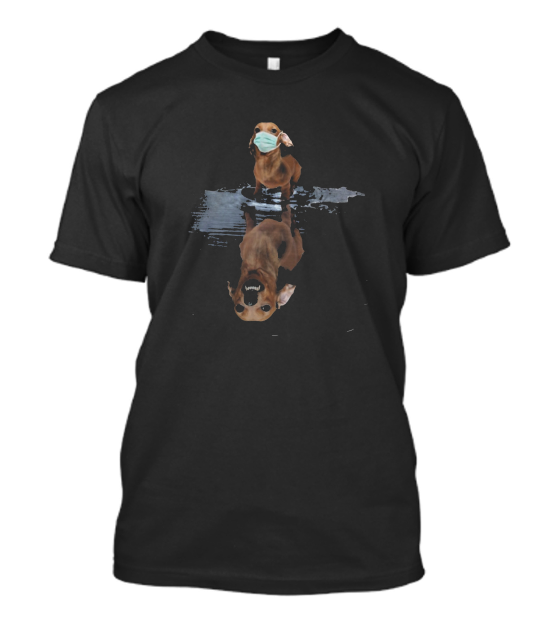 Dog Mask Reflection Duality T-Shirt