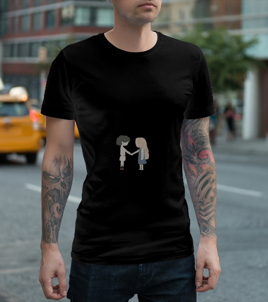 Fire Handshake Connection Between Characters T-Shirt