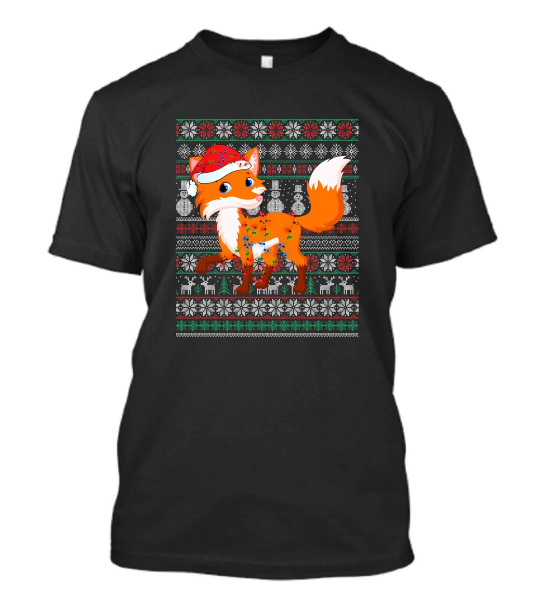 Fox Ugly Christmas Funny Xmas Fox Love Holiday T-Shirt