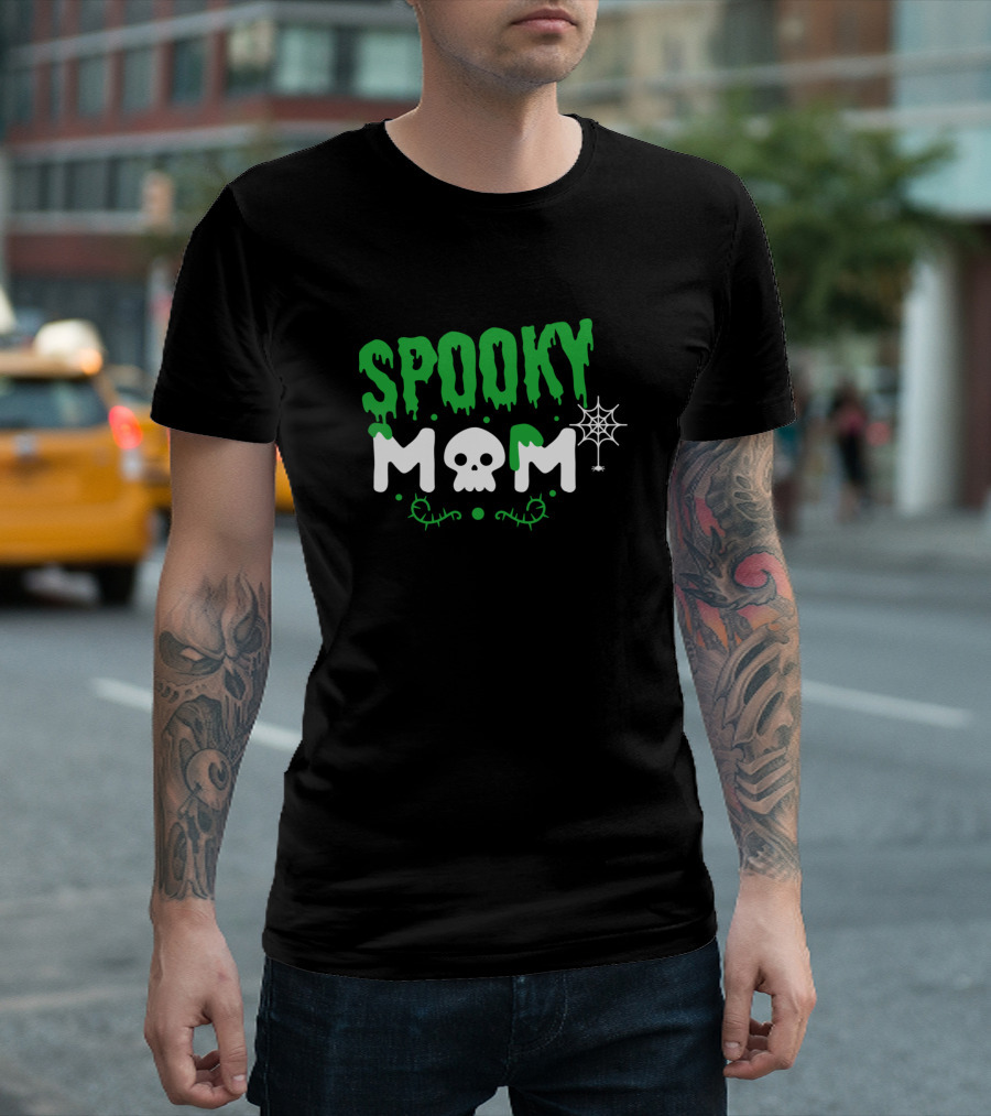 Spooky Mom Skull Web Funny Halloween T-Shirt