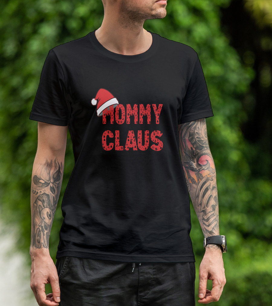 Mommy Claus Santa Hat Christmas Family Matching Group T-Shirt