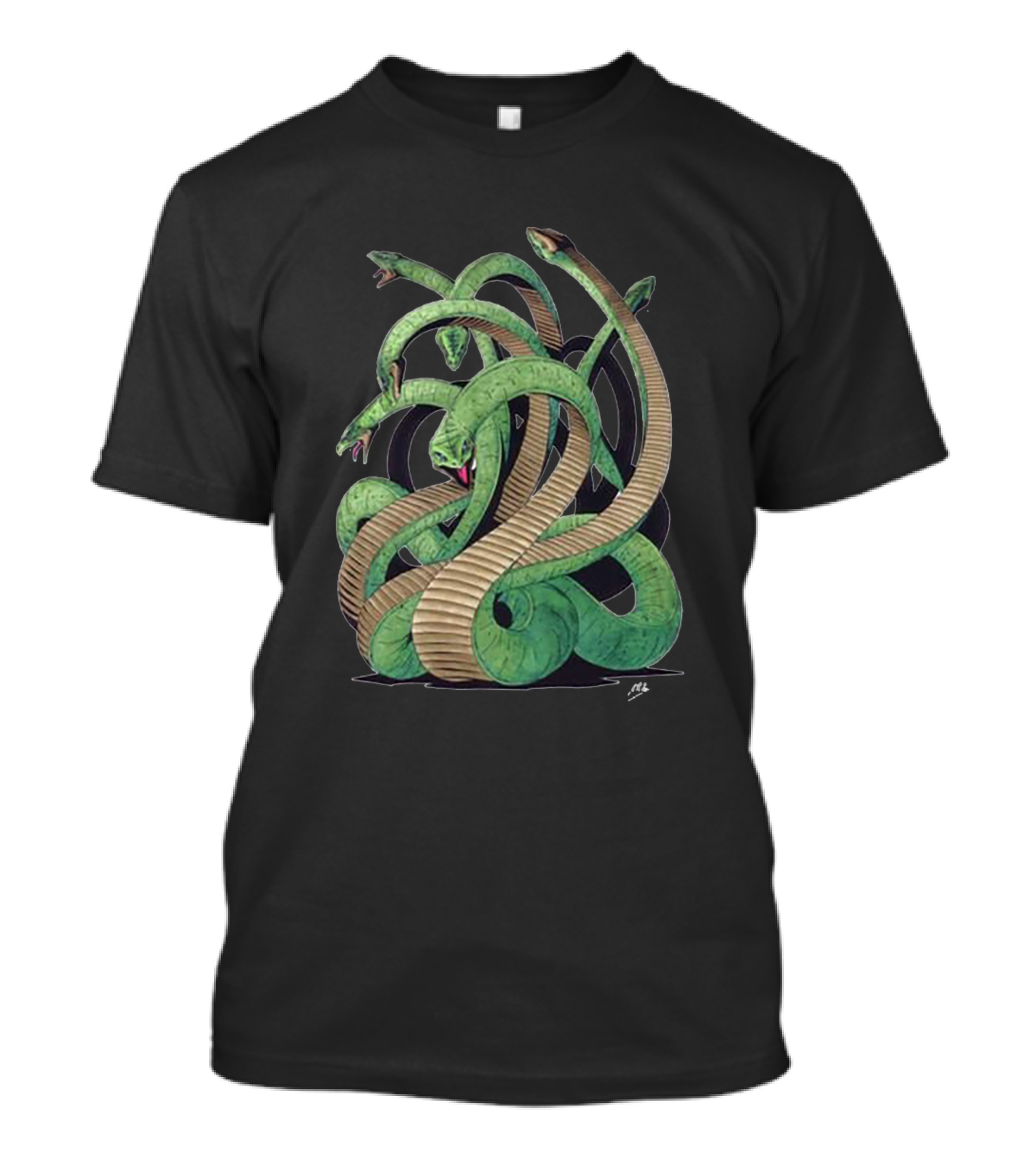 Monster Snake Hydra Green Serpent Seven Heads T-Shirt