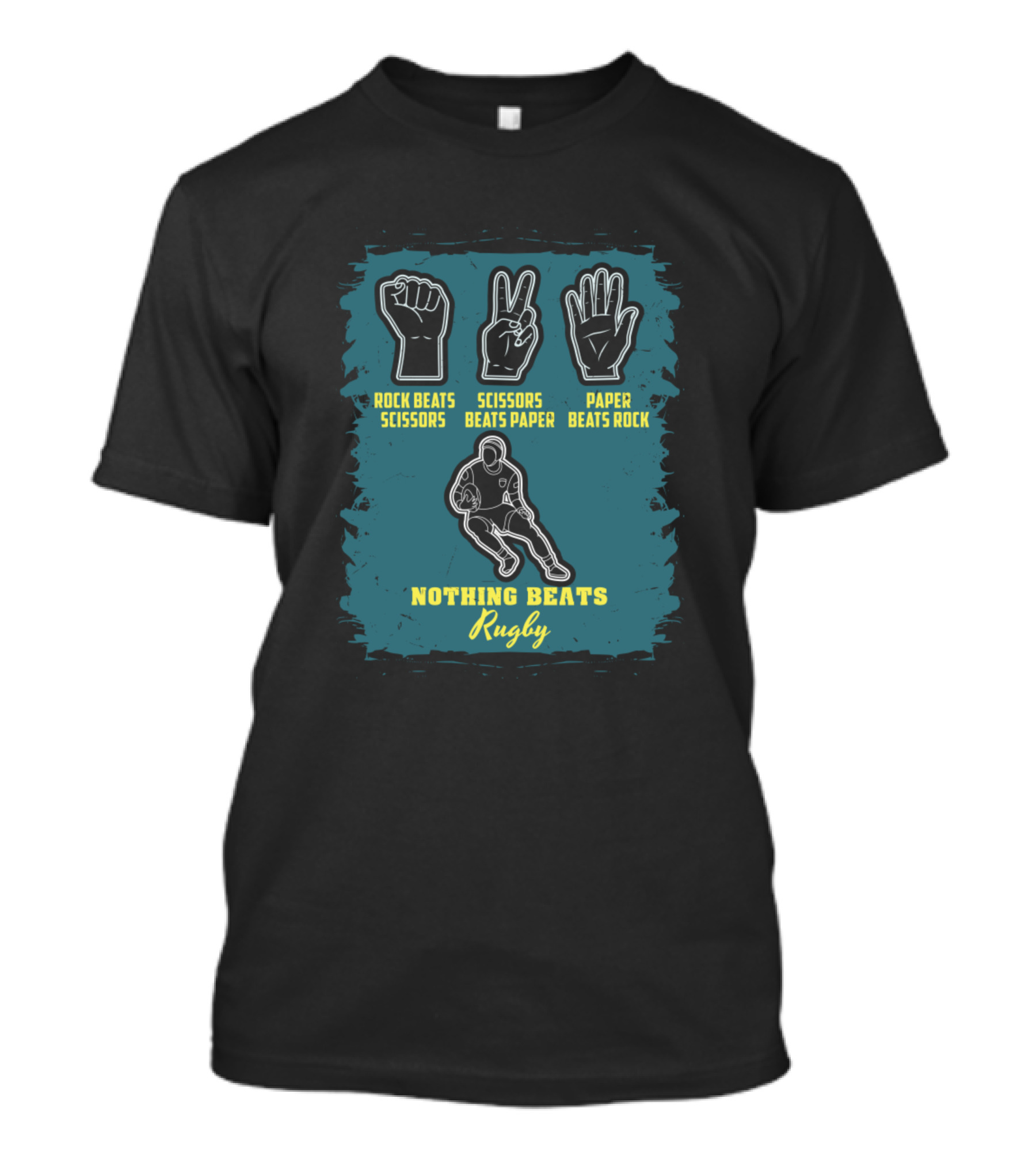 Rock Scissors Paper Nothing Beats Rugby Player Coach T-Shirt