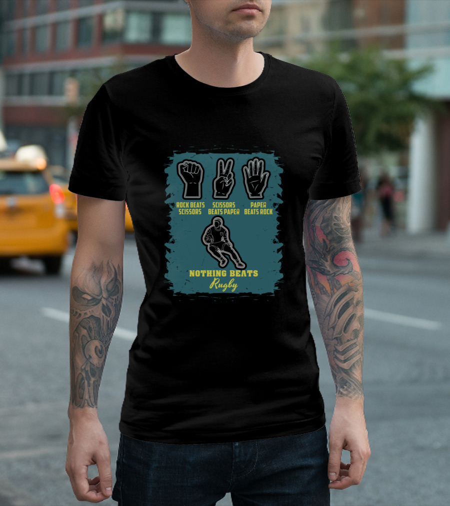 Rock Scissors Paper Nothing Beats Rugby Player Coach T-Shirt