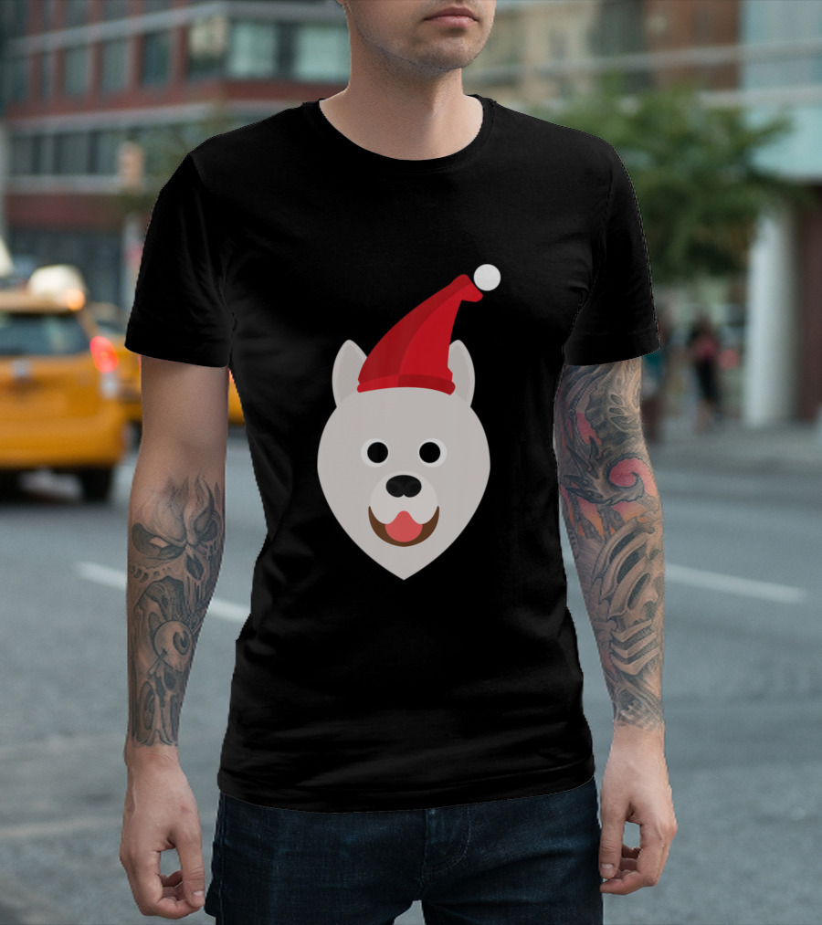 Samoyed Cute Christmas Santa Hat T-Shirt