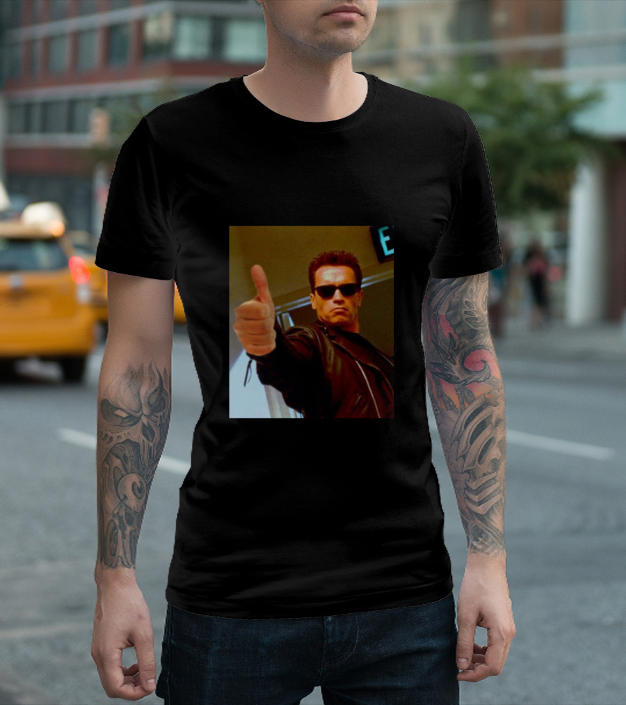 Stay Positive Test Negative Terminator Thumbs Up T-Shirt