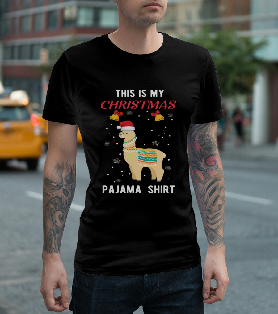 This Is My Christmas Pajama Shirt Llama T-Shirt