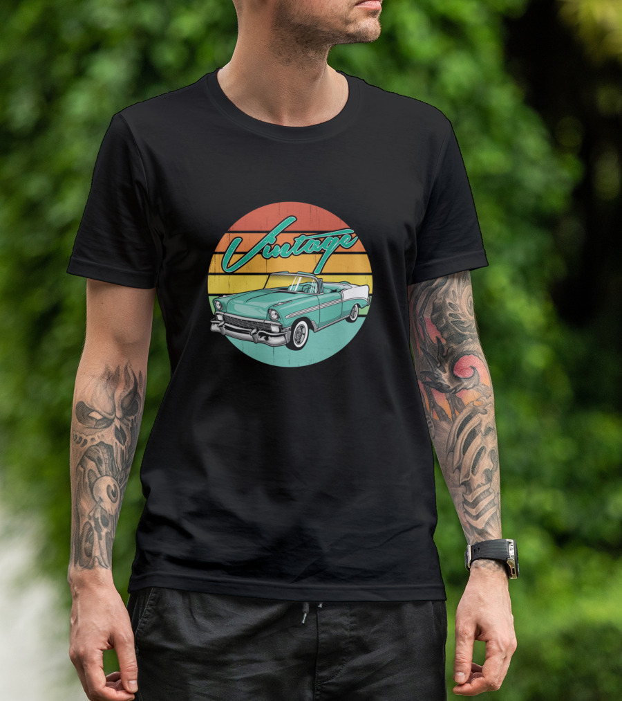 Vintage Classic Antique Car Retro Sunset T-Shirt
