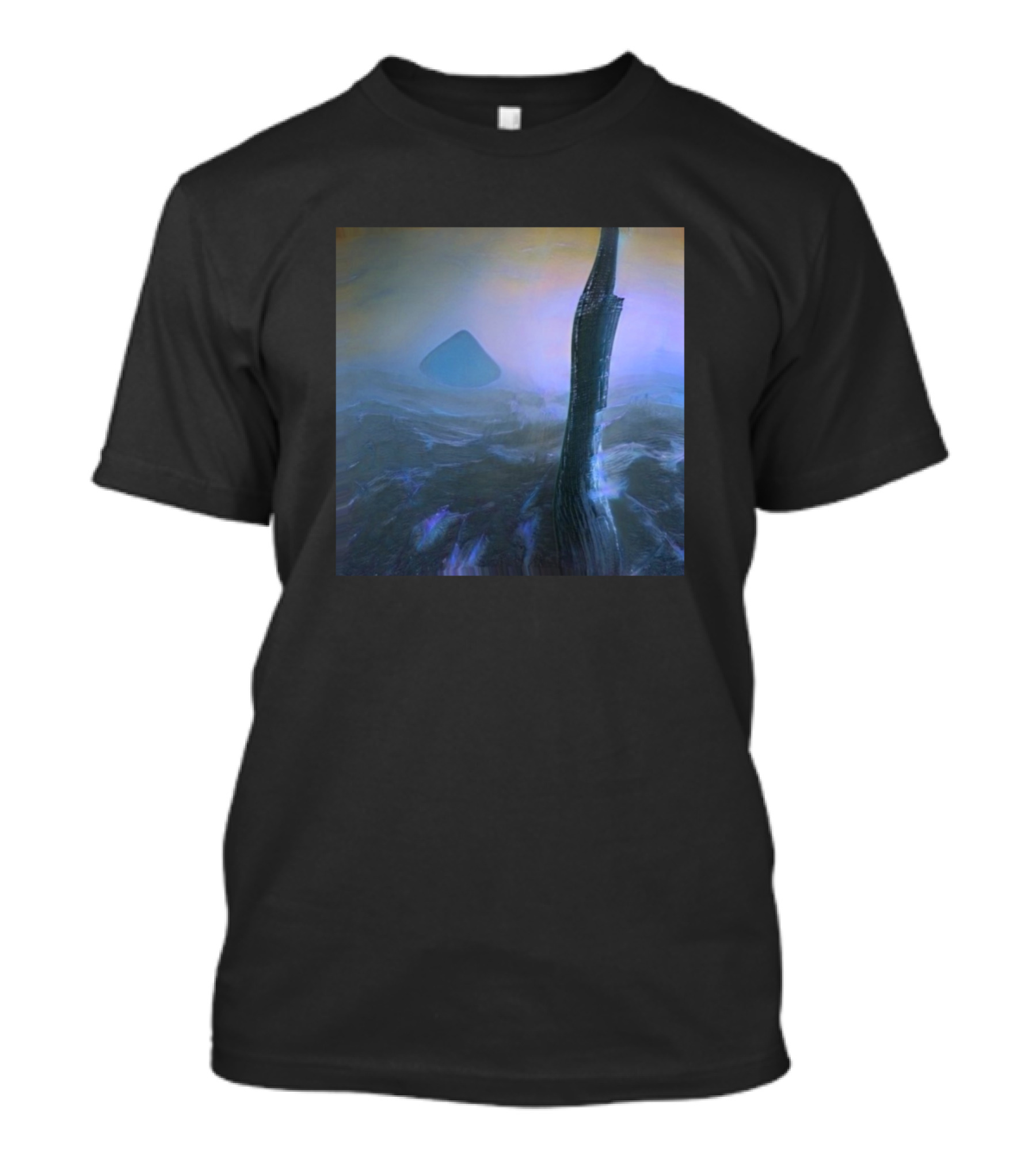 Vision Of Transcendental Sadness Surreal Seascape With Abstract Shapes T-Shirt