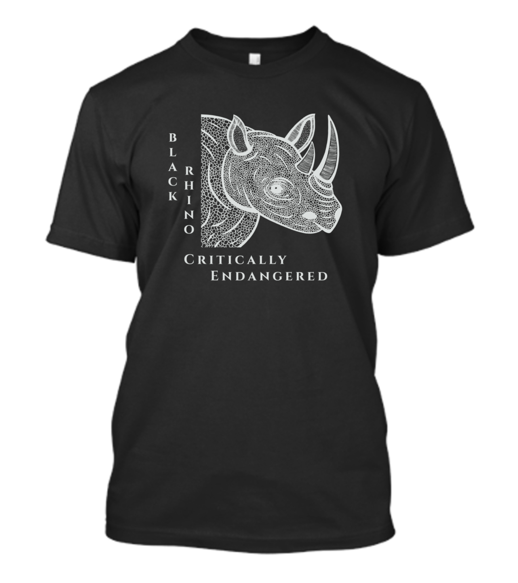 Black Rhino Critically Endangered Animal Design Conservation Awareness T-Shirt