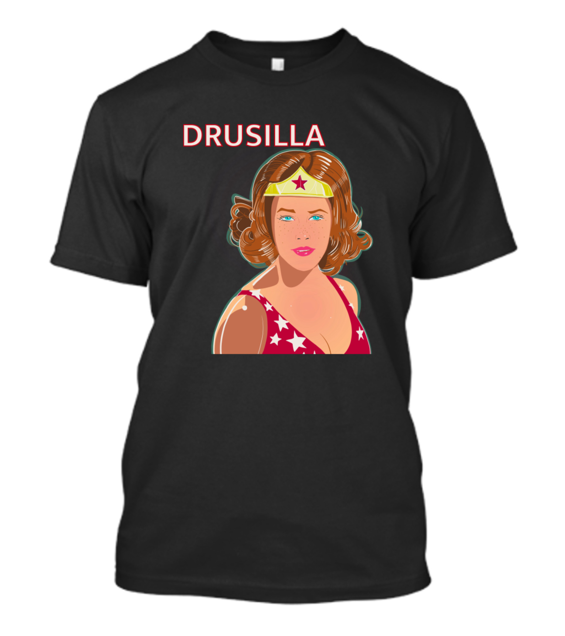 Drusilla Wonder Woman Style Red Star Tiara Retro Look T-Shirt