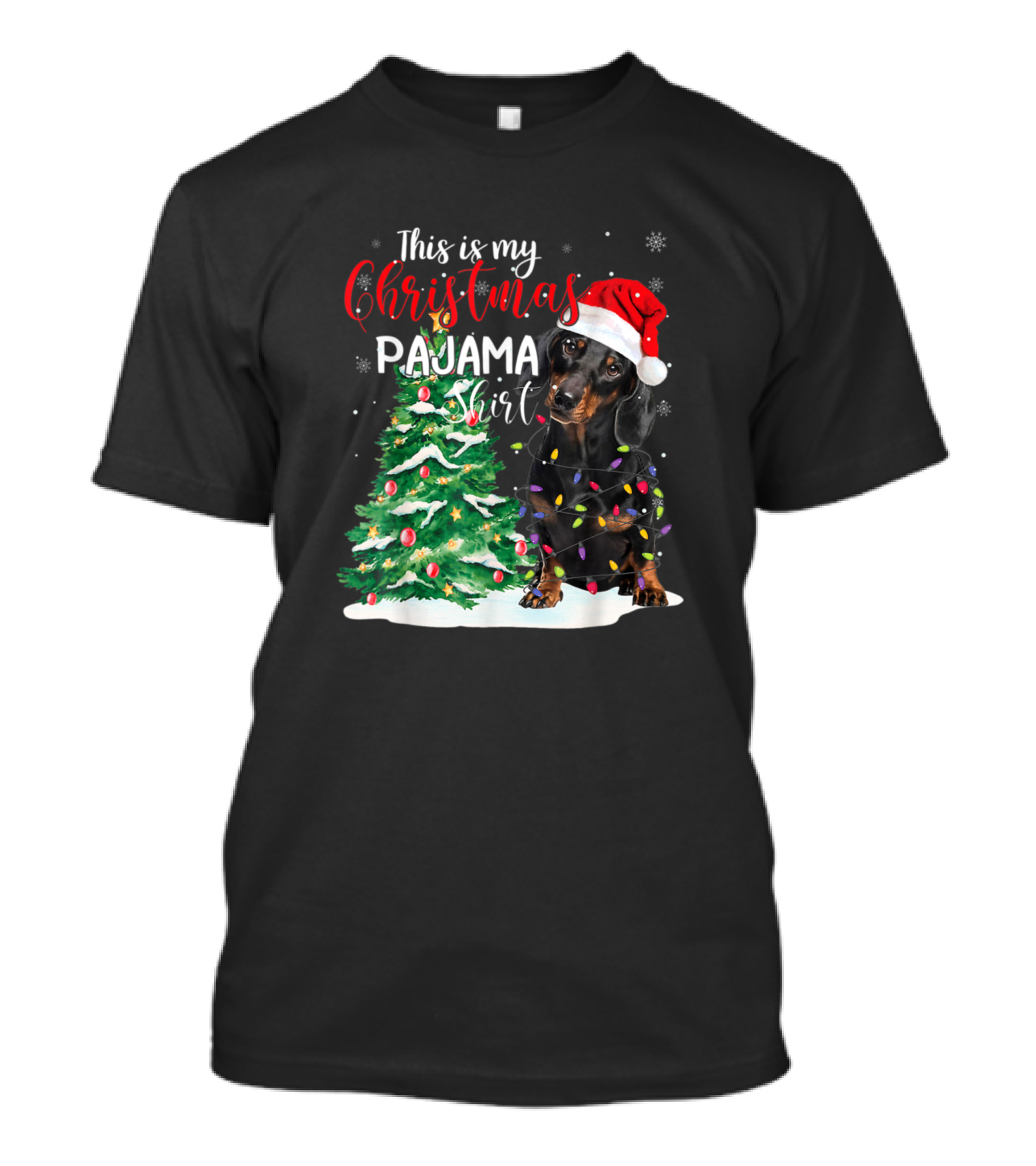 This Is My Christmas Pajama Shirt Funny Dachshund Dog T-Shirt