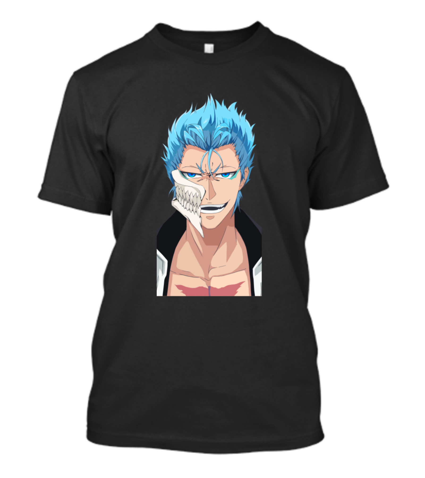 Grimmjow Jaegerjaquez Bleach Anime Character Blue Hair Hollow Mask T-Shirt