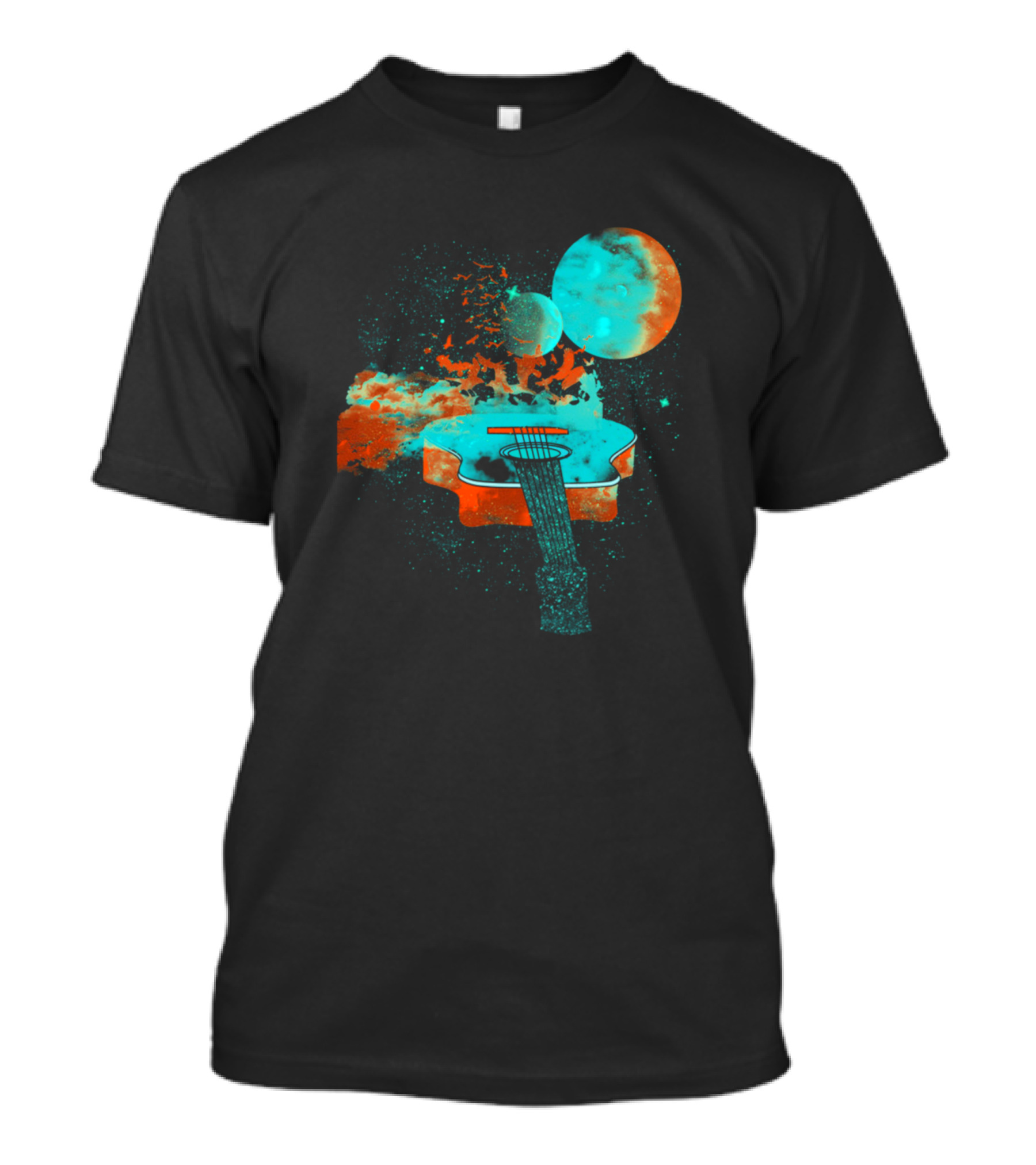 Music Is My Universe Cosmic Guitar Lunar Harmony T-Shirt