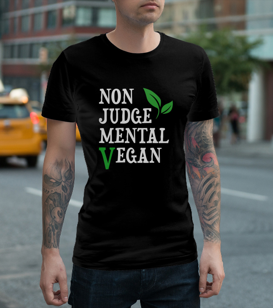 NON JUDGEMENTAL VEGAN Leaf T-Shirt