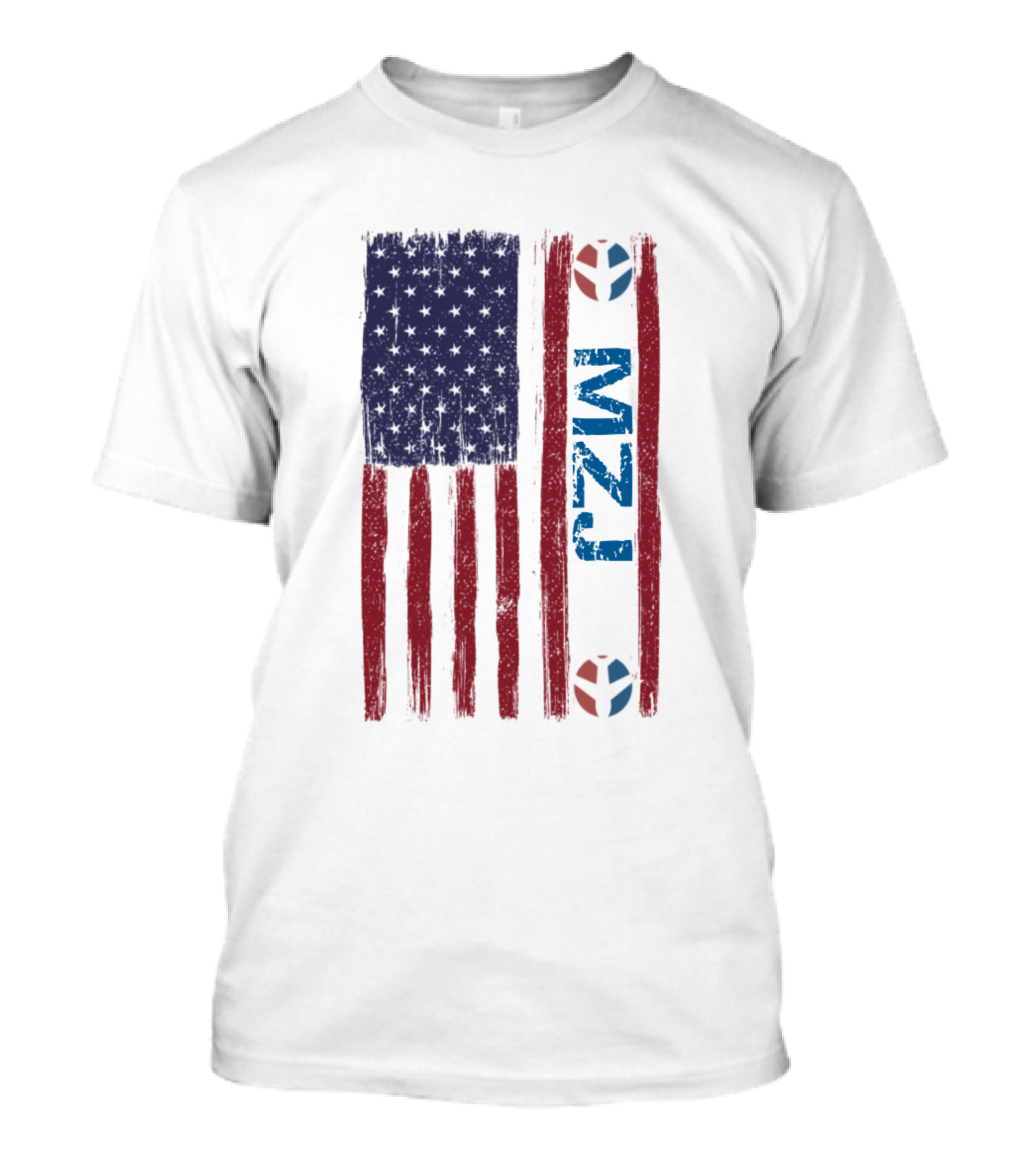 Pinal Airpark American Flag Style With Blue MZJ Text And Circular Symbols T-Shirt