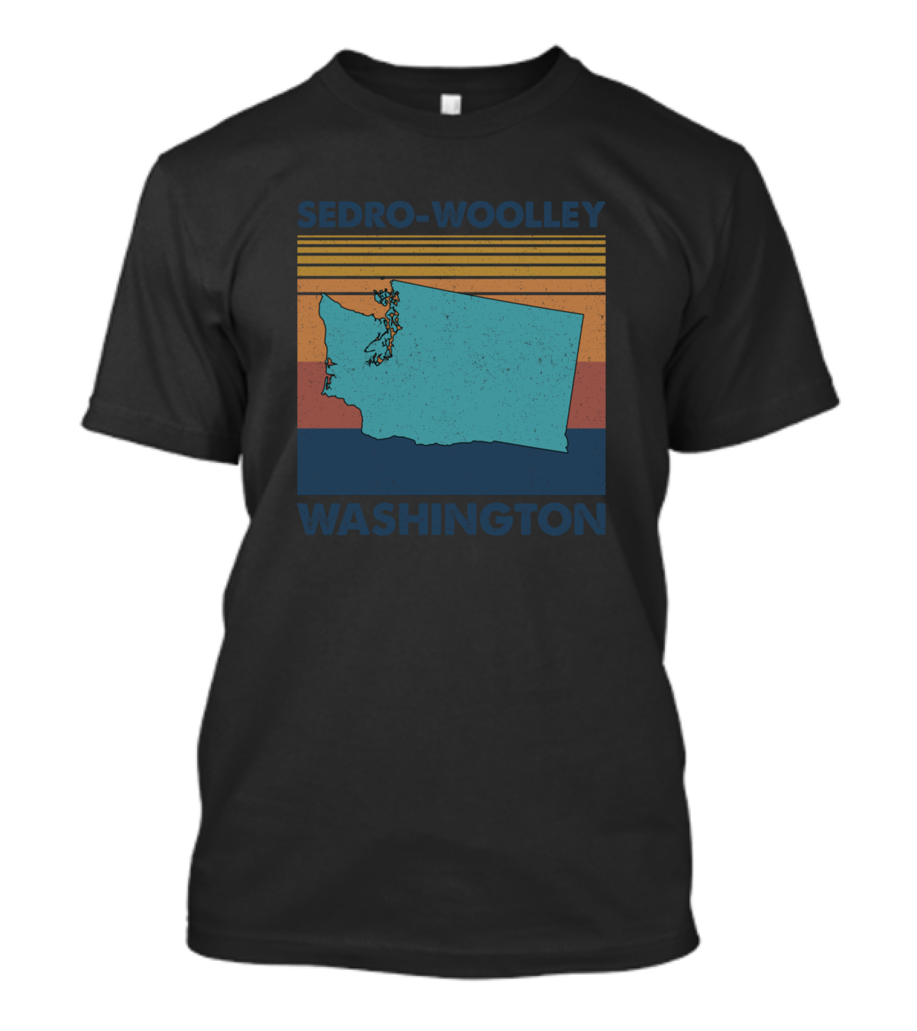 Sedro-Woolley Washington Vintage State Map Retro Sunset T-Shirt