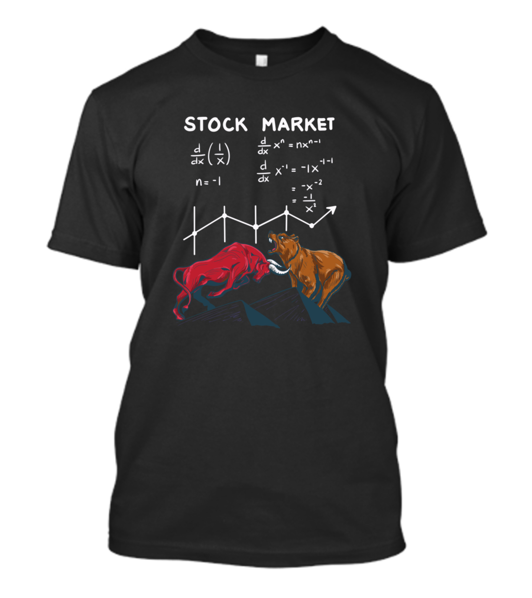 Stock Market Bull And Bear Calculus Trading Diagram T-Shirt