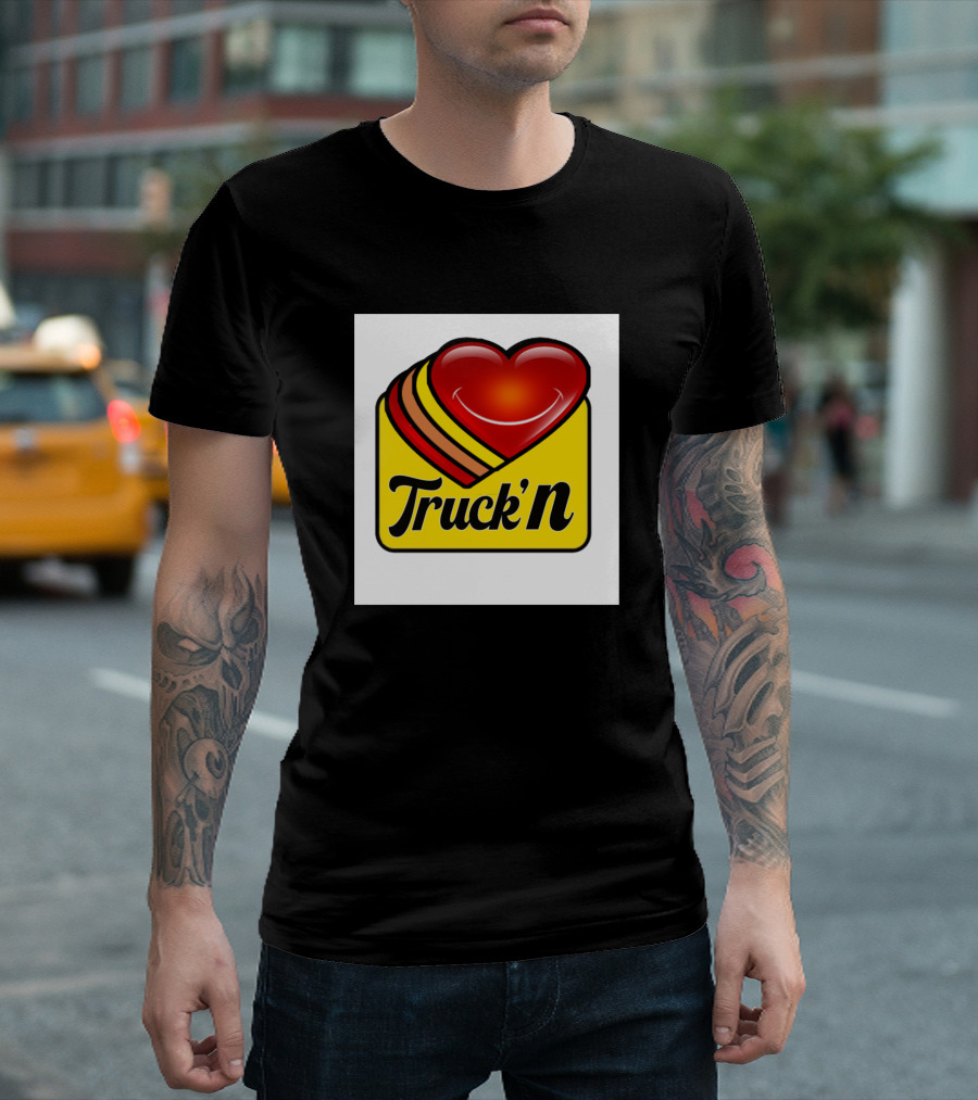 Truck'n Logo Heart and Stripes T-Shirt