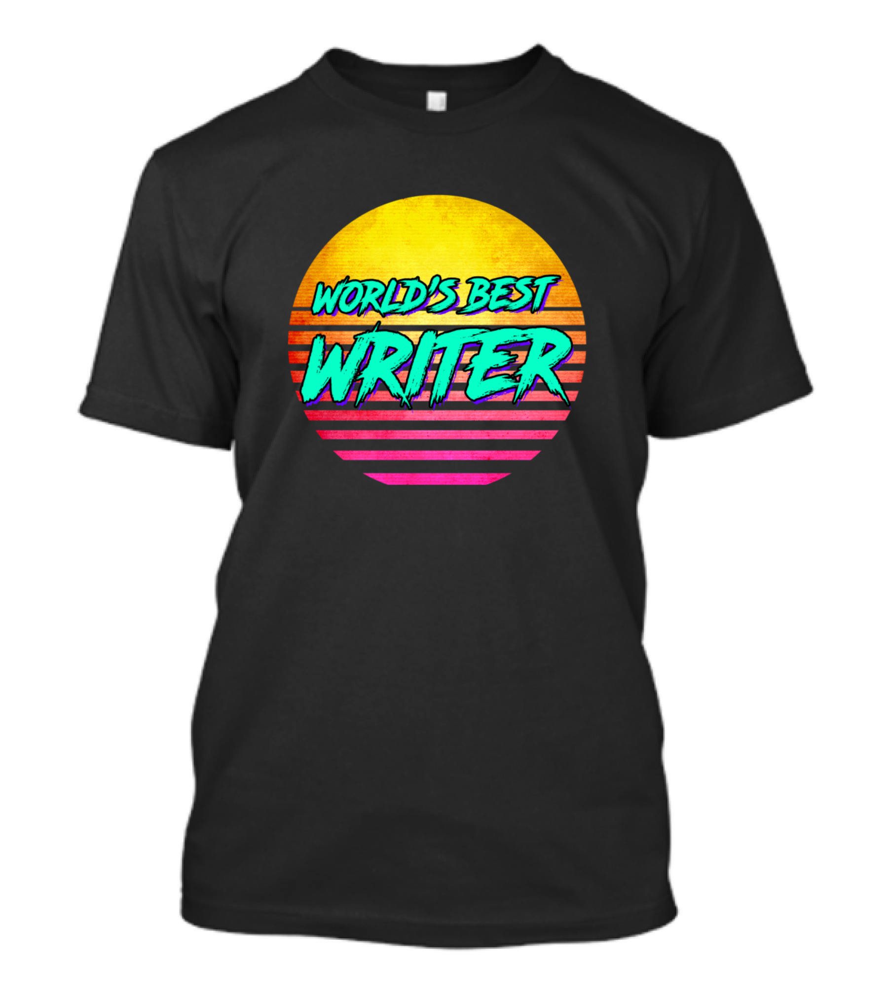 World's Best Writer Retro Sunset T-Shirt