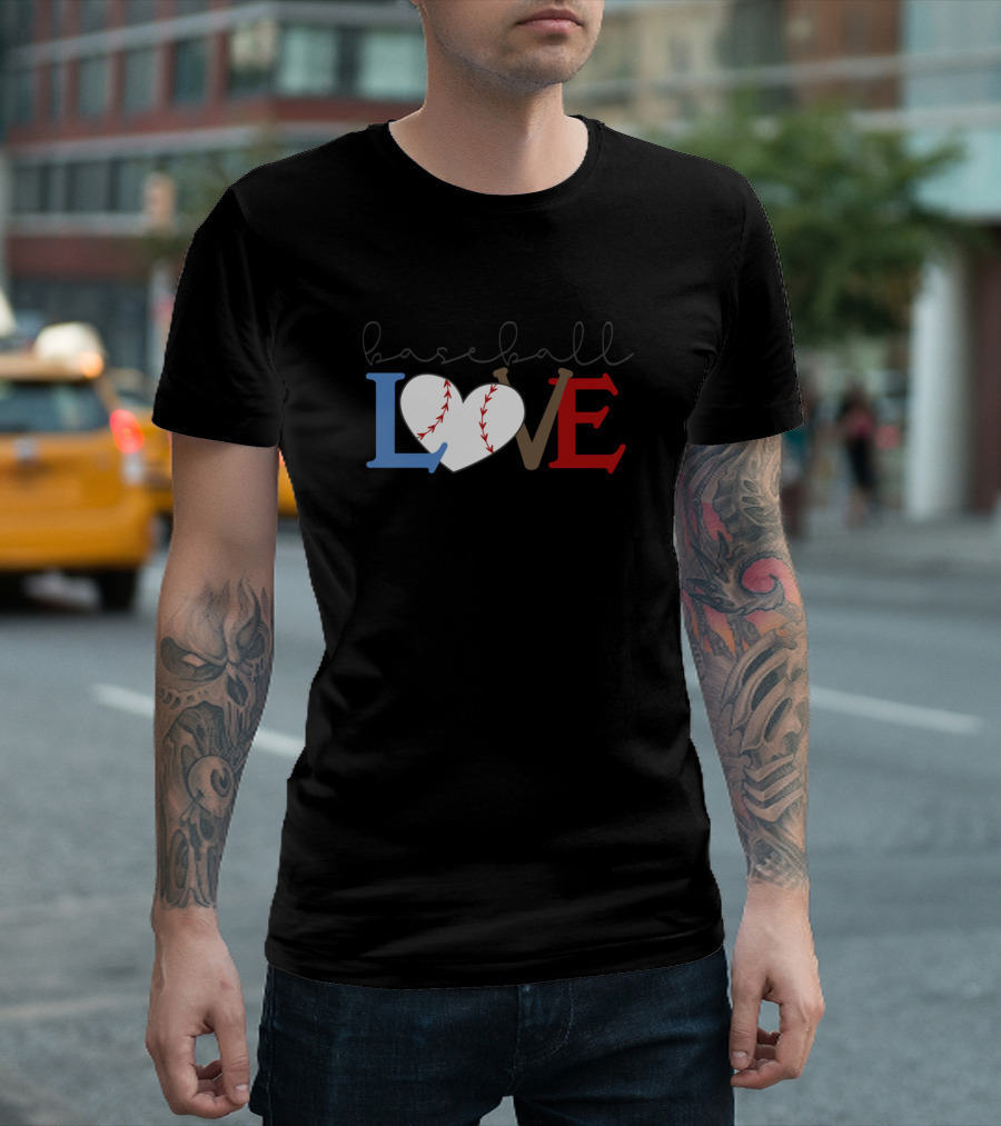 Baseball Love Heart With Stitched Laces In Classic Colors T-Shirt