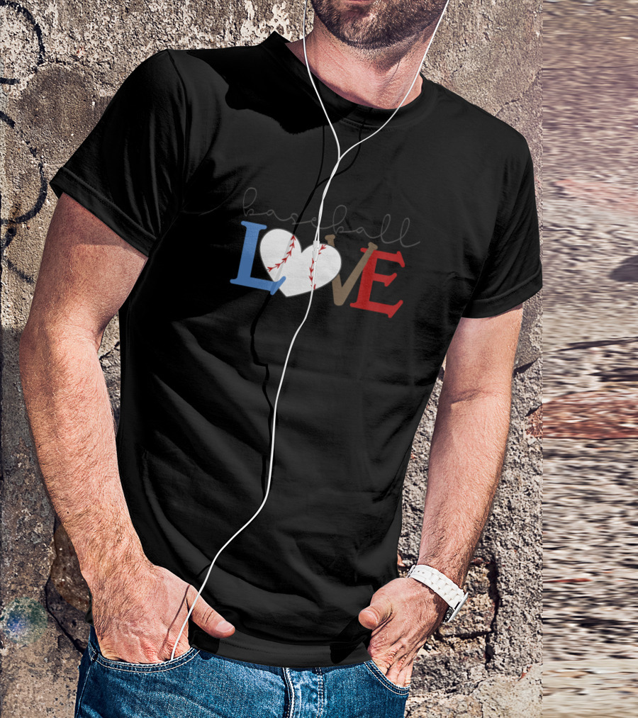 Baseball Love Heart With Stitched Laces In Classic Colors T-Shirt