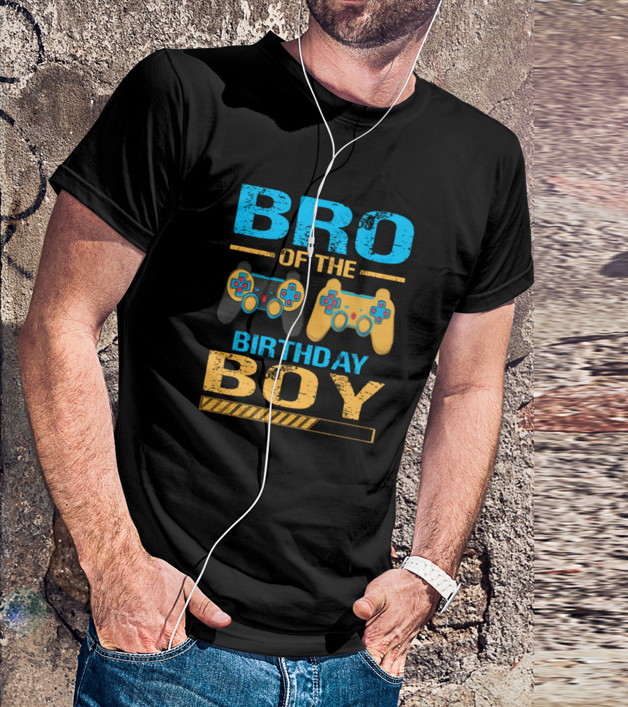 Bro Of The Birthday Boy Video Gamer Controller T-Shirt