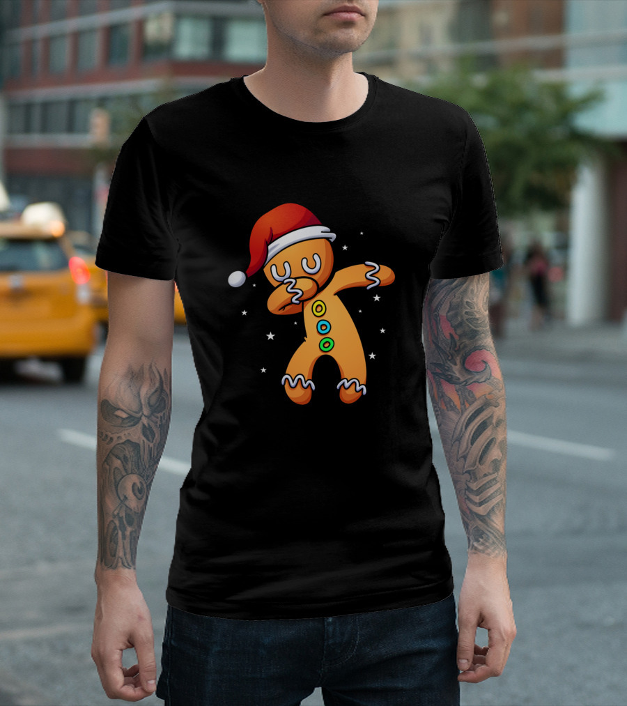Christmas Cookie Dabbing with Santa Hat Fun Idea T-Shirt