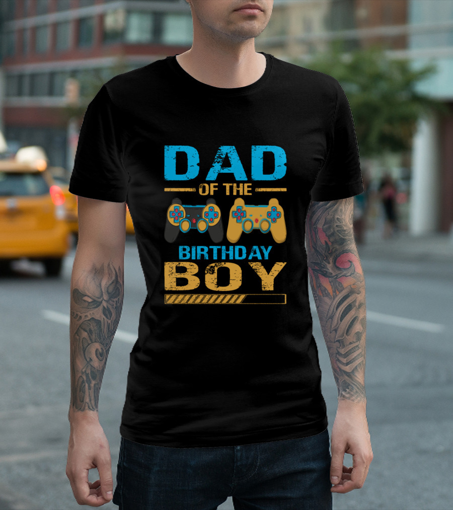 Dad Of The Birthday Boy Video Gamer Controller T-Shirt
