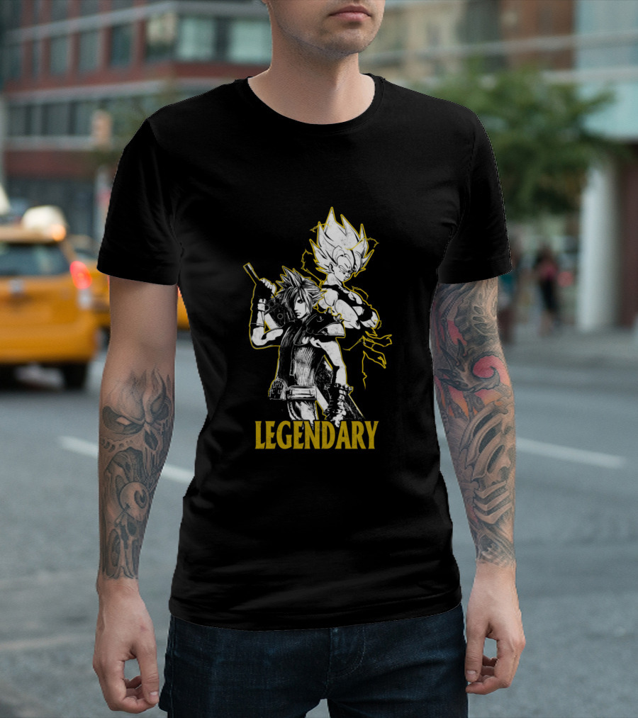 Legendary Super Saiyan Goku And Cloud Crossover T-Shirt