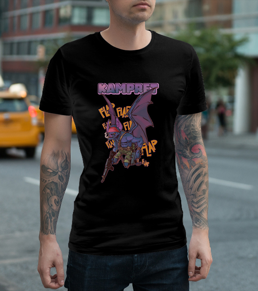 Kampret Army Bat Flip Flap Fierce Armed Winged Creature T-Shirt