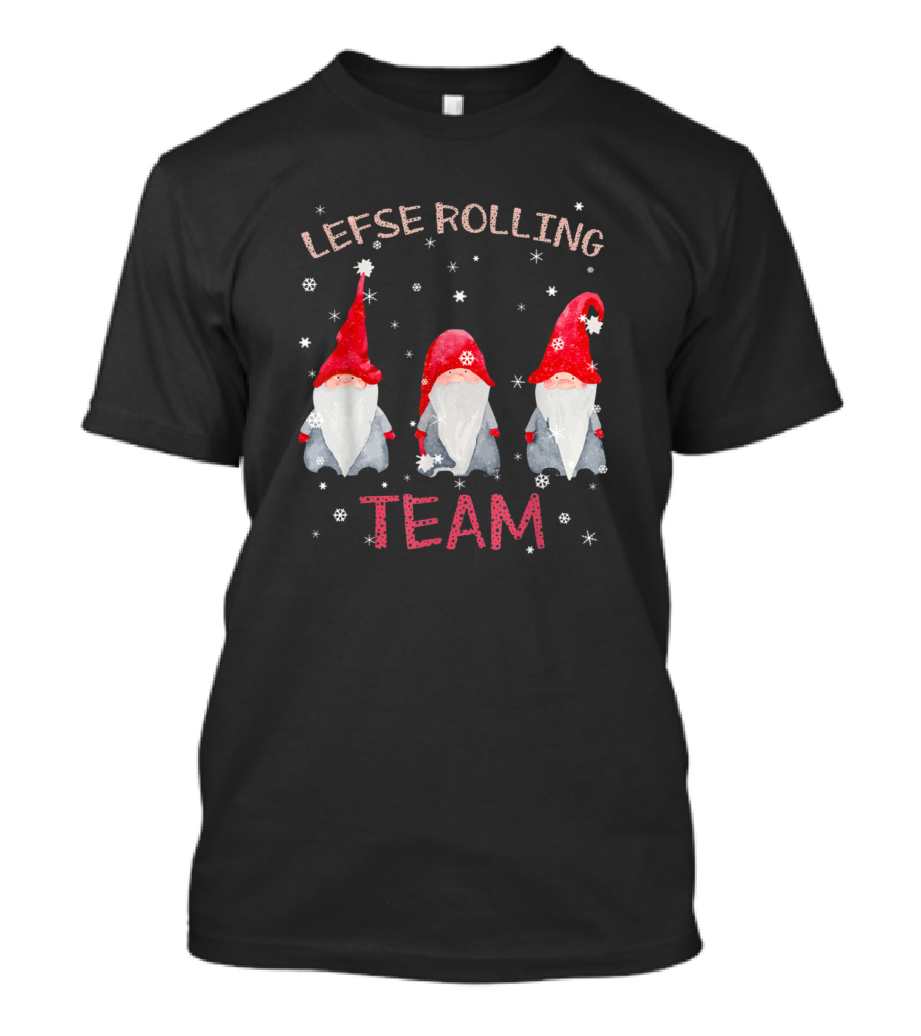 Lefse Rolling Team Gnome Tomte Xmas Santa God Jul T-Shirt