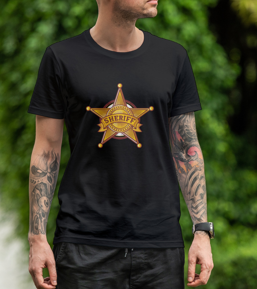 Sheriff Officer Badge Star Emblem T-Shirt
