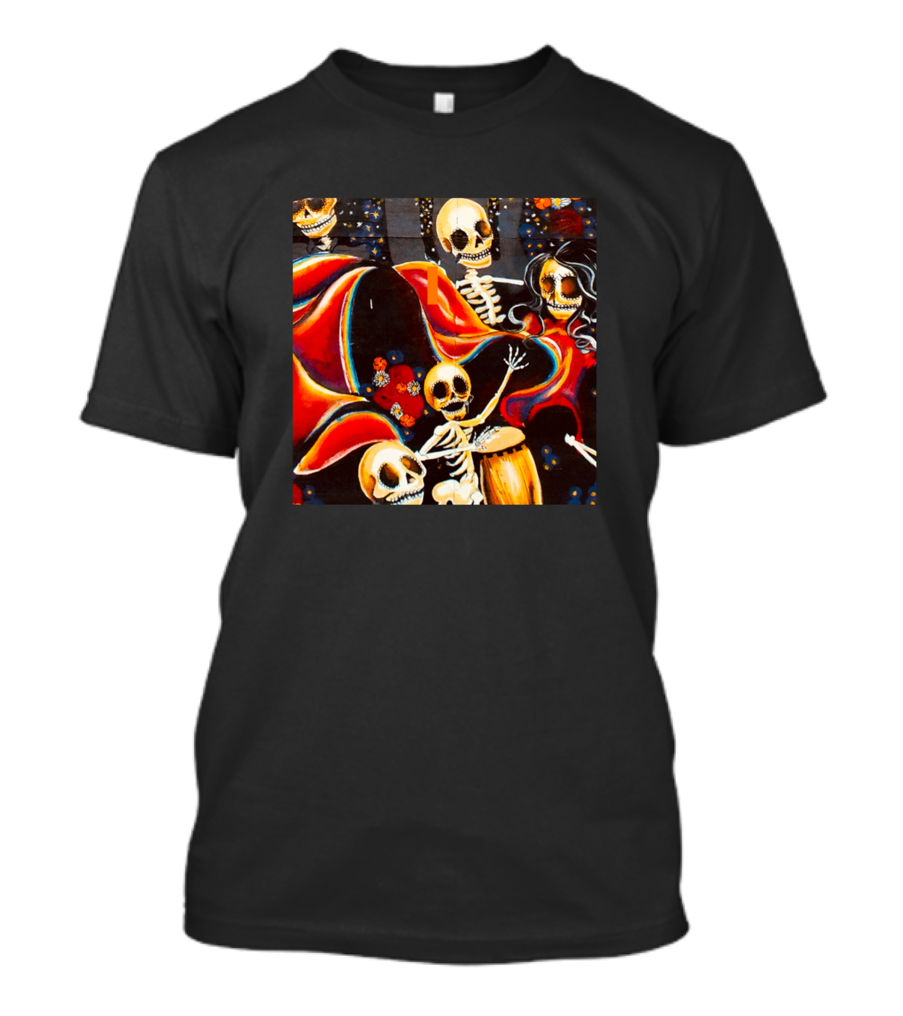 Skelton Festival Vibrant Skeleton Celebration With Music And Dance T-Shirt