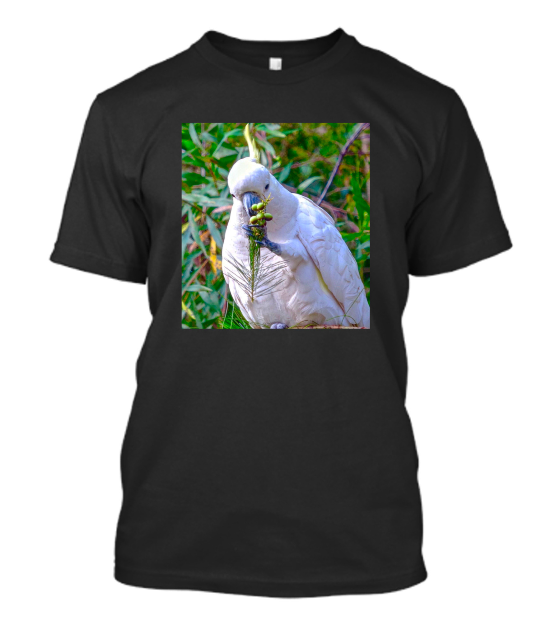 The Cockatoo Feeds In Lush Greenery T-Shirt