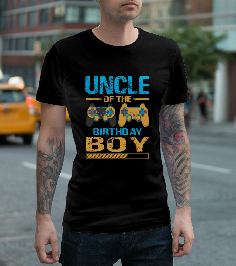 Uncle Of The Birthday Boy Video Gamer Controllers T-Shirt